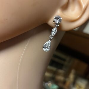 Givenchy crystal silver plated fashion earrings drop-dangle